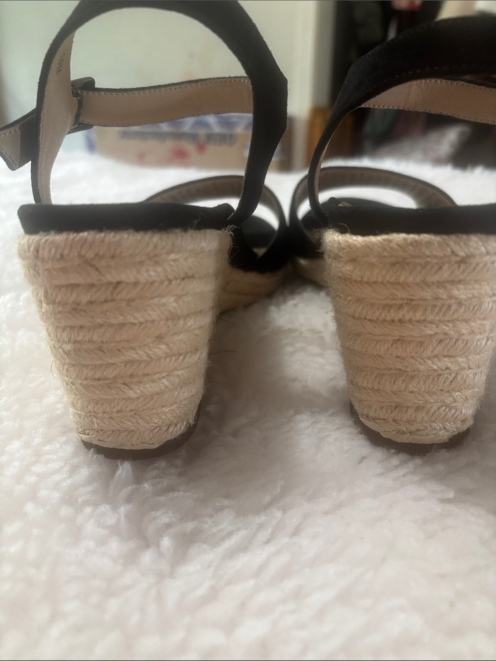 Vionic Black Espadrille Wedge Sandals with Perforated Toe - Picture 6 of 11